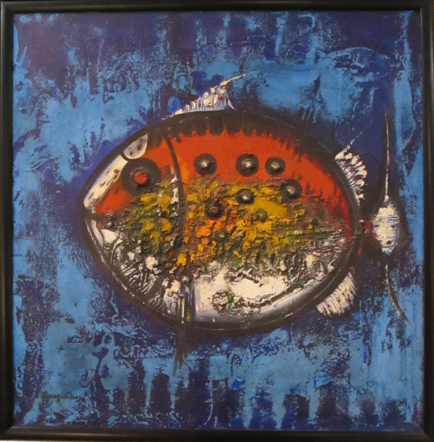 Stanko Gjorgievski, Fish, Oil on Canvas, 50x50cm