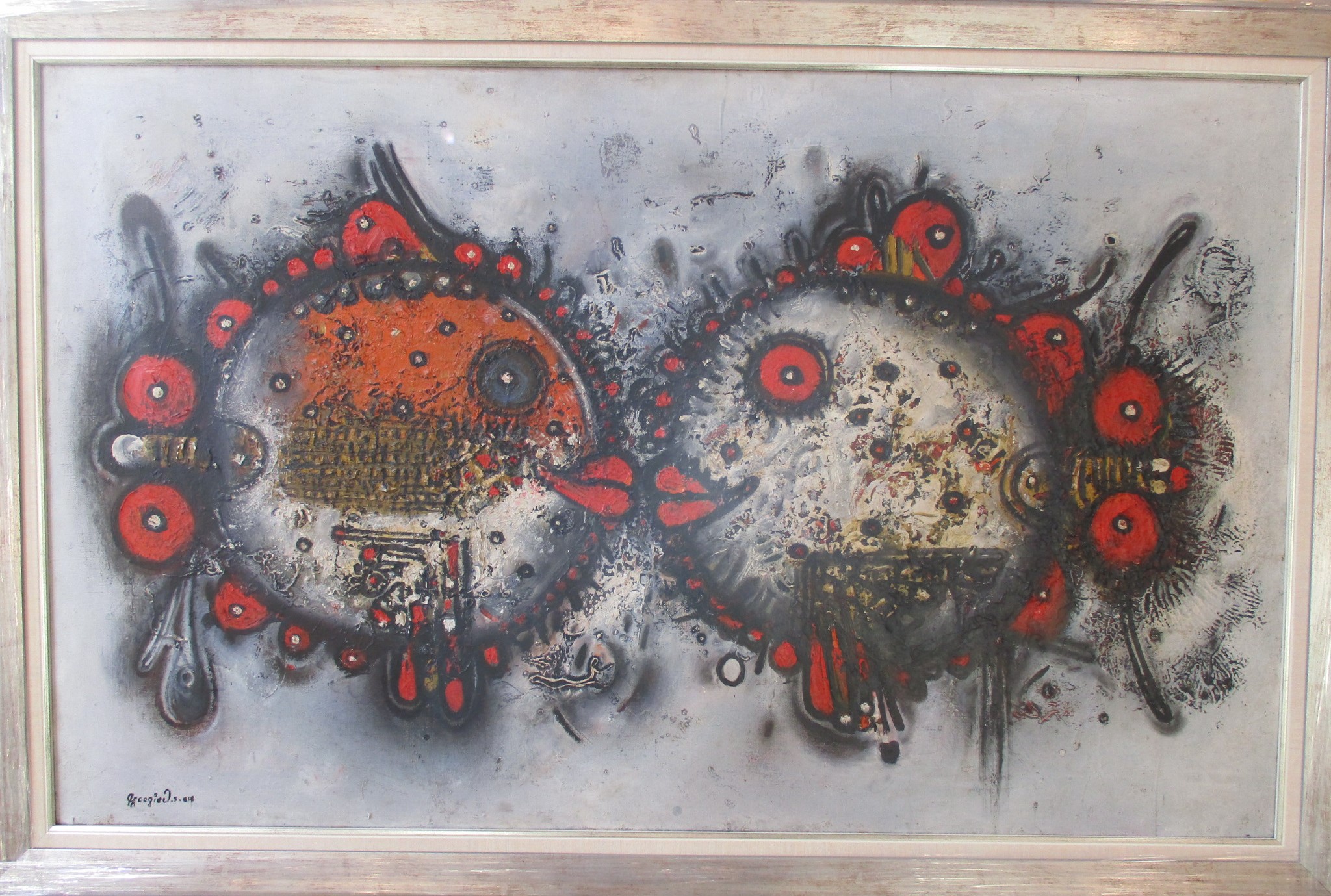 Stanko Gjorgievski, Kissing Fish, Oil on Canvas, 60x100cm