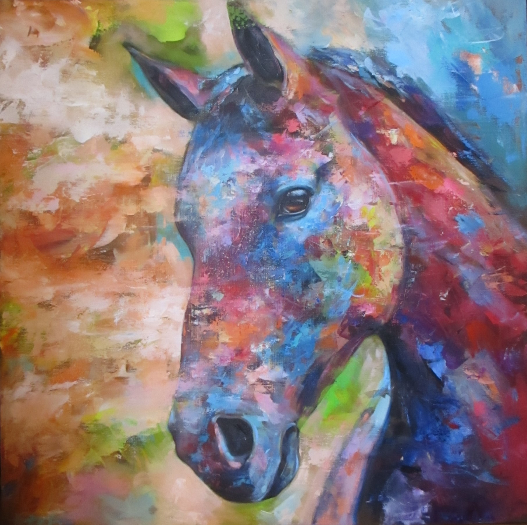 Dejan Bozhinovski - Koska, Oil on Canvas, 70x70cm